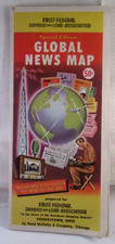 Vintage GLOBAL NEWS MAP FIRST