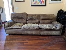 Divano Pelle vintage, Usato, 3 Sedute Con elementi Rimuovibili e Sfoderabili