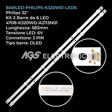 KIT 2 BARRE STRIP 6 LED TV