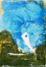 MARIO SCHIFANO: Rara Serigrafia Materica 100x70, Firmata, Pubblicata. STUPENDA!