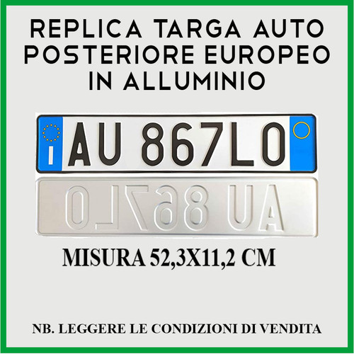 Replica targhe auto rilievo - a,