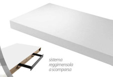 MENSOLA BIANCA PARETE KIT MONTAGGIO Reggimensola a Scomparsa SCAFFALE 60*25*4 CM