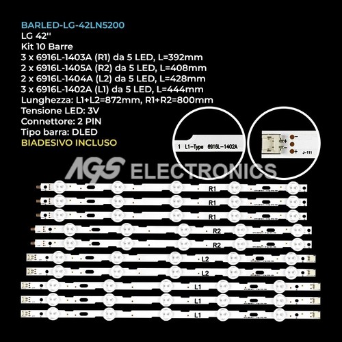 Barra strip led 42ln5200 - barra,