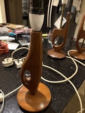 Vintage Mid Century Teak Wooden Danish Inspired Table Desk Lamp 