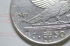 MONETA 50 CENT. DI LIRE 1940