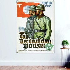 Giornata della Polizia Tedesca. WW II Striscione Militare GER Wehrmacht Poster Arazzo