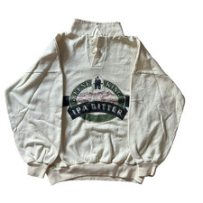 Felpa Tal Leisurewear Logo Centrale Beige Verde usata Oversize Vintage 90s