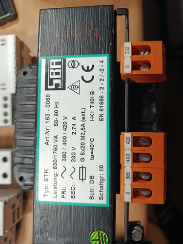 Trasformatore sba etk 630 - etk, 630/1750