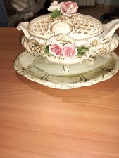 zuppiera in ceramica dipinta a
