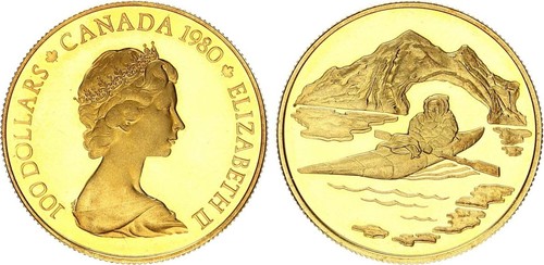 Canada 100 dollari 1980 - , kayak