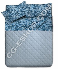 LENZUOLA 2 due piazze matrimoniale CAMOUFLAGE MIMETICO AZZURRO BLU