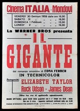 IL GIGANTE manifesto poster Cinema Italia Mondovì Giant Elizabeth Taylor E35