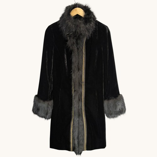 Cappotto velluto nero per - nero, una