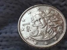 Moneta 10 Cent 2002 Italia con DOPPIO BORDO su entrambe le facciate. 