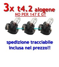 3 Lampadine T4.2 12V illuminazione Manopole Clima Manuale Alfa 156 GTV Spider