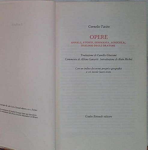 Tacito giussani opere einaudi - tacito,