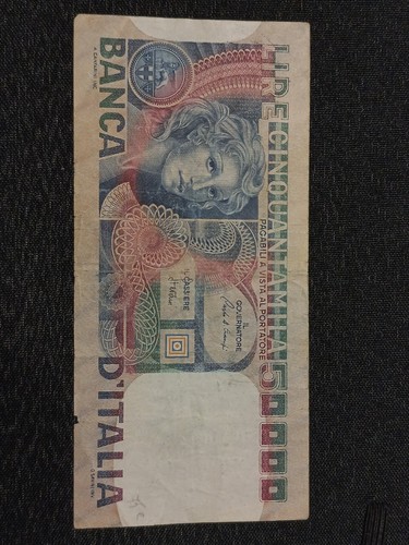 Banconota 50000 lire volto - lire,