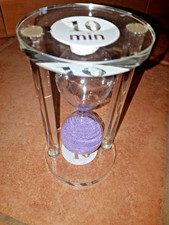 Clessidra in vetro trasparente 10 minuti. Sabbia viola, collezione