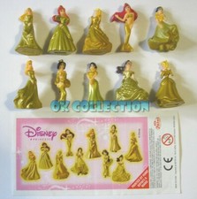 Raro Set n°10 Figurine Plastica PRINCIPESSA DISNEY COLORE ORO (di Zaini Italian).