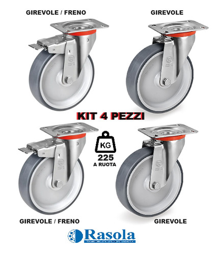 Kit ruote tellure gomma - kit, 4