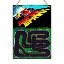 Insegna metallo gioco retrò Super Sprint decorazione parete stampa arcade Atari ST regalo giocatore