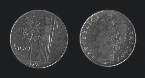100 lire 1991 minerva - lire,