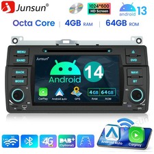 Autoradio 4+64G Android 14 Apple Carplay DSP Navi SWC per BMW Serie 3 E46 1998-2006