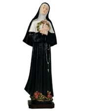STATUA SANTA RITA DA CASCIA  CM 50 IN MARMO RESINA DECORATA A MANO 