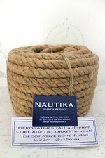 STOCK CIMA 20 MT. CORDA JUTA CANAPA ø 15 ARREDAMENTO MARE CASA VETRINE BRICOLAGE