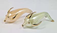 coppia delfini vetro soffiato