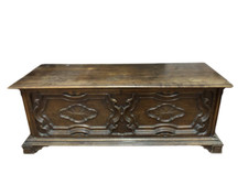 Antica cassapanca in noce del XIX Secolo Piemonte