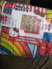 Coperta trapuntata Hello Kitty regina gelato pattini arcobaleno colorati reversibile