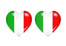 2x Sticker adesivi adesivo bandiera cuore auto moto i italia