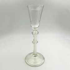 BICCHIERE VINO 18° SECOLO DOPPIO POMELLO AIR TWIST C1750 PIEDE PIEGATO