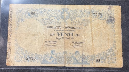 Regno italia banconota 20 - italia,