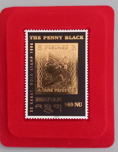 Francobollo penny black butan - francobollo,
