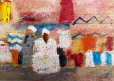 SALVATORE MAGAZZINI-SOUK -Mercato arabo- Olio SuTavola cm 20x30 -CORNICE OMAGGIO