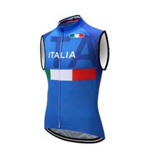 Giacca ciclismo Italia Gilet smanicato Antivento Bici MTB abbigliamento ciclista