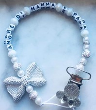 Catenella portaciuccio/succhiotto personalizzata con nome BAMBINO ciucci MAM NUK