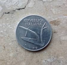 10 Lire 1978 Italia Due Spighe