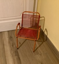 Sedia Arancione Bimbo Bambino Scooby Doo Vintage In Corda Plastica Rossa