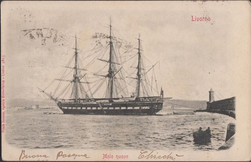 Cartolina veliero livorno - ,