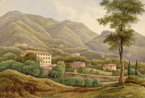 Quadro acquerello colline - quadro,