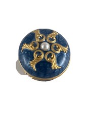 Michael Hero Blue Swirl Pull Box con oro e perla