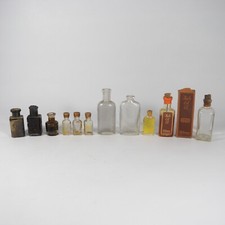 STOCK 11 ANTICHE BOTTIGLIETTE BOCCETTE MIGNON VETRO PROFUMO FARMACIA LABORATORIO