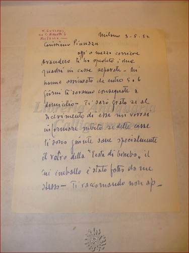 Lettera autografa vittorio - lettera,