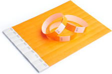 500 Braccialetti Di Carta Tyvek Arancione per Il Controllo E La Sicurezza, per E