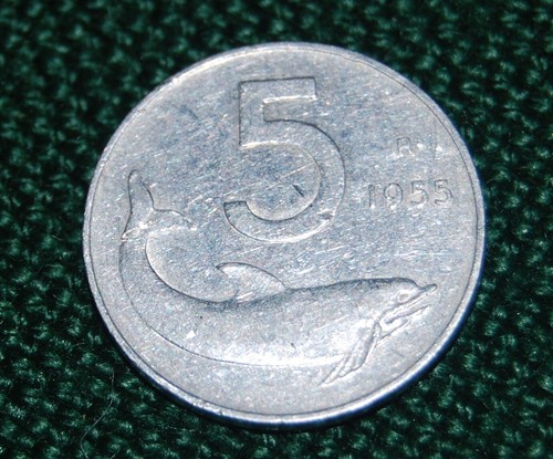 Moneta lire del 1955 - moneta, 5