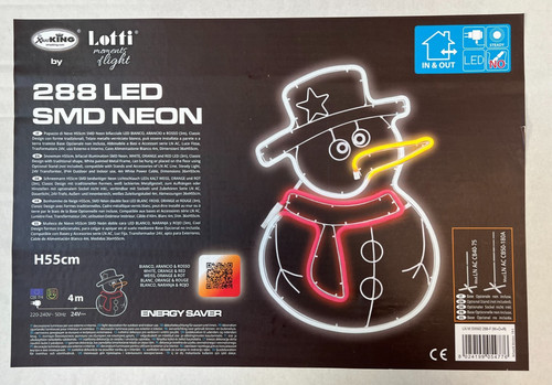 Pupazzo neve natale neon - neve,