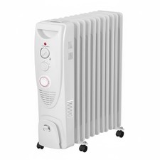 Radiatore ad olio 2500W con 11 elementi 3 livelli di calore timer 24 ore bianco